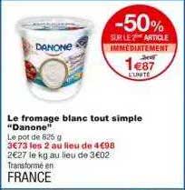 Le Fromage Blanc Tout Simple "danone"