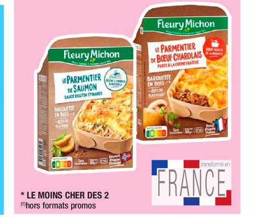 le parmentier de saumon fleury michon, le parmentier de bœuf charolais fleury michon