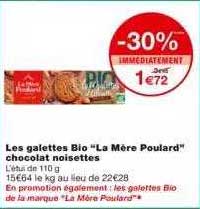 les galettes bio "la mère poulard" chocolat noisettes
