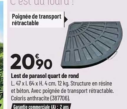 lest de parasol quart de rond