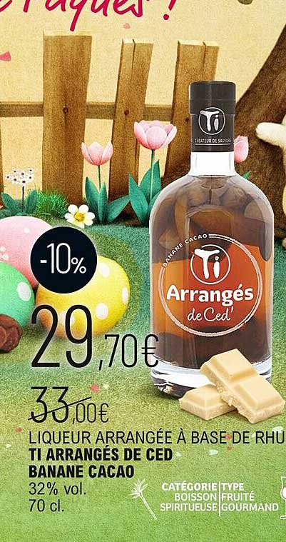 liqueur arrangée à base de rhum ti arrangés de ced banane cacao