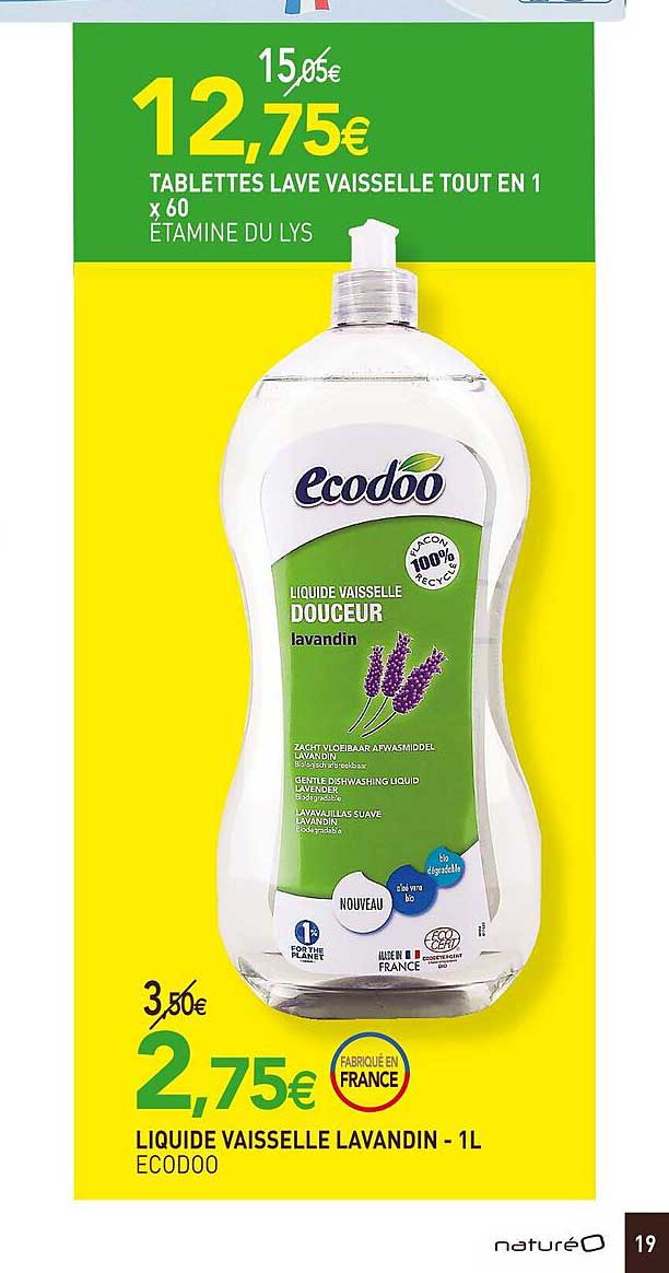 Liquide Vaisselle Lavandin Ecodoo - 1 L