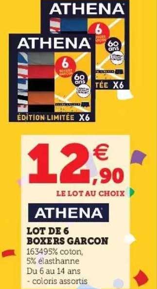 Lot De 6 Boxers Garçon Athena