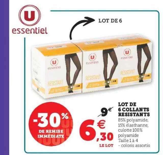 lot de 6 collants résistants