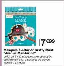 masques à colorier graffy mask "avenue mandarine"