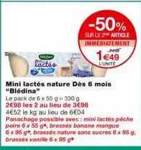 Mini Lactés Nature Dès 6 Mois "blédina"