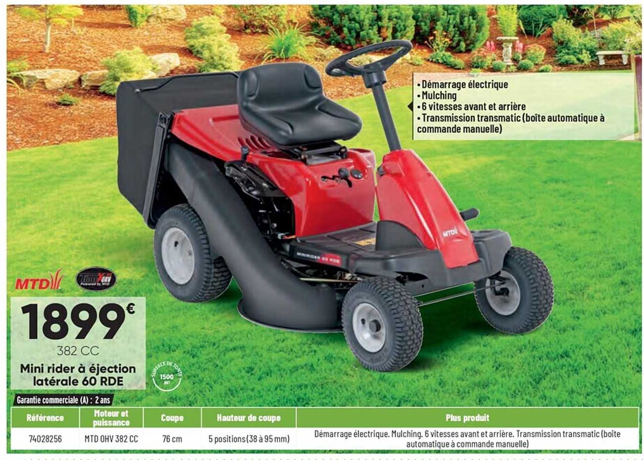 mini rider à éjection latérale 60 rde mtd