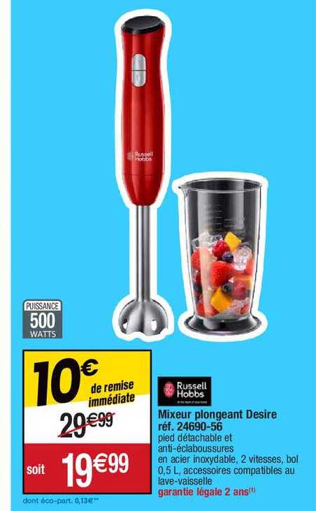 mixeur plongeant desire russell hobbs