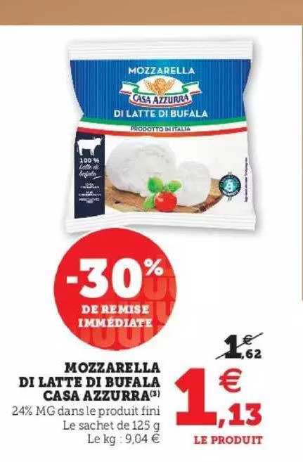 mozzarella di latte di bufala casa azzurra