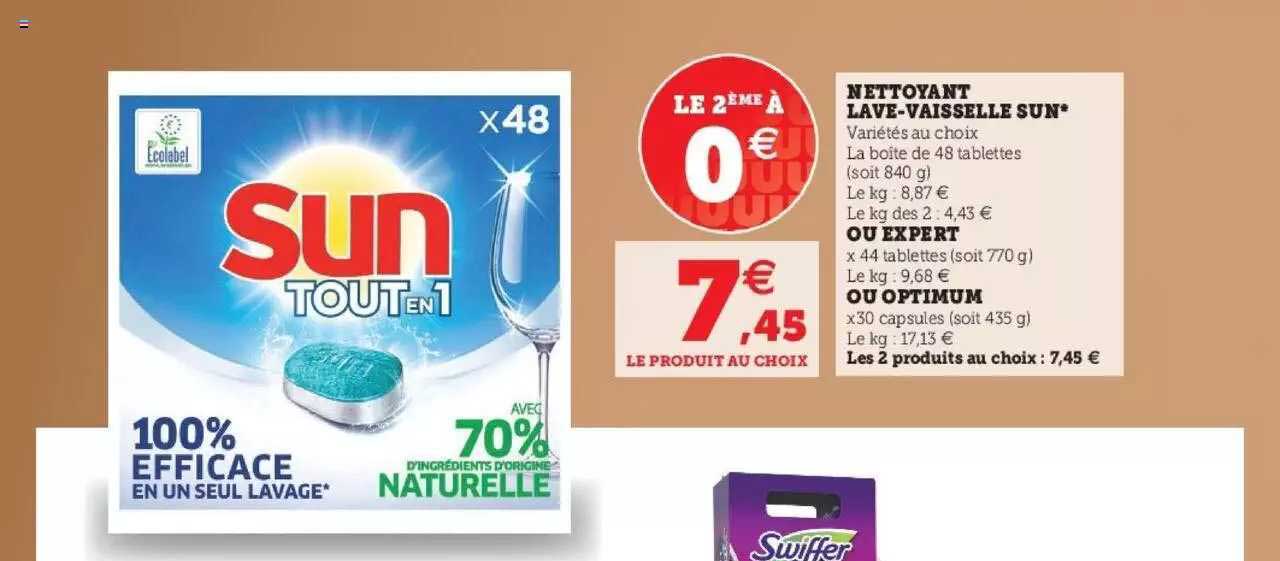 nettoyant lave-vaisselle sun ou expert ou optimum