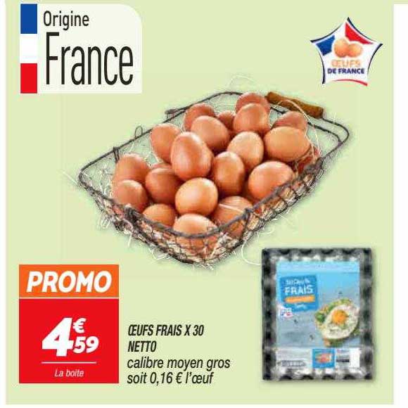 oeufs frais x30 netto