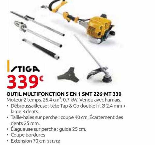 outil multifonction 5 en 1 smt 226-mt 330 stiga