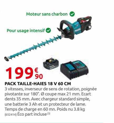 Pack Taille-haies 18 V 60 Cm