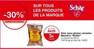 pain sans gluten céréales maestro "schär"