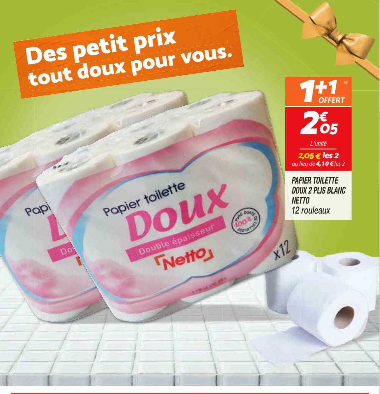 papier toilette doux 2 plis blanc netto