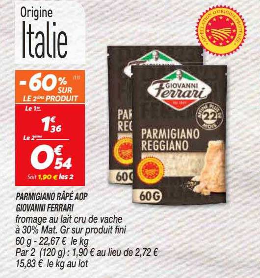 parmigiano râpé aop giovanni ferrari