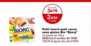 Petit Fourré Goût Cacao Sans Gluten Bio "bjorg"