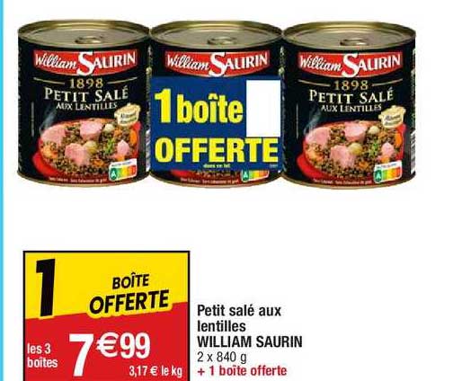 petit salé aux lentilles william saurin
