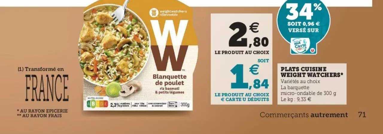 plats cuisiné weight watchers
