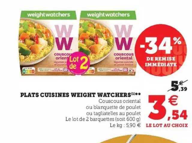 plats cuisinés weight watchers