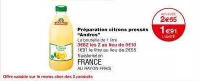préparation citrons pressés "andros"