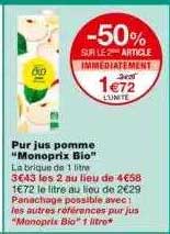 Pur Jus Pomme "monoprix Bio"