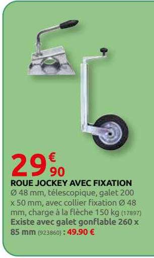 roue jockey avec fixation