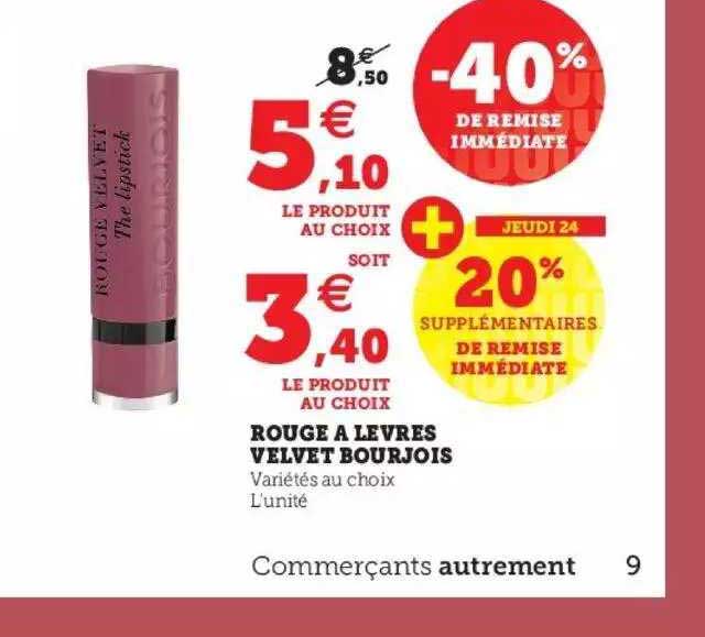 rouge à lèvre velvet bourjois