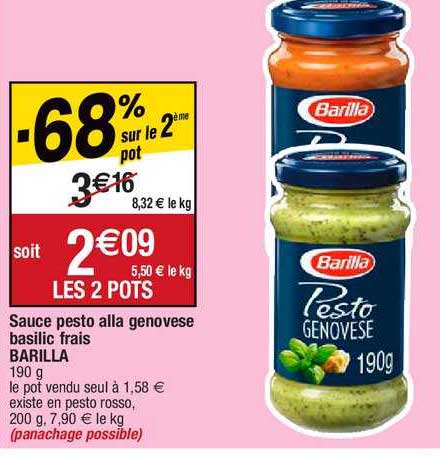sauce pesto alla genovese basilic frais barilla