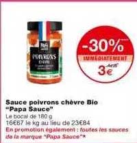 sauce poivrons chèvre bio "papa sauce"