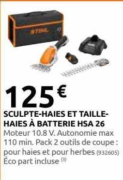 sculpte-haies et taille-haies à batterie hsa 26