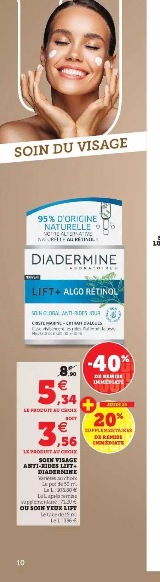 soin visage anti-rides lift+ diadermine ou soin yeux lift