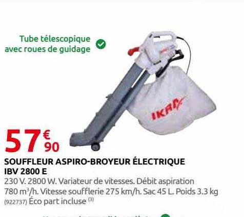 souffleur aspiro-broyeur électrique ibv 2800 e