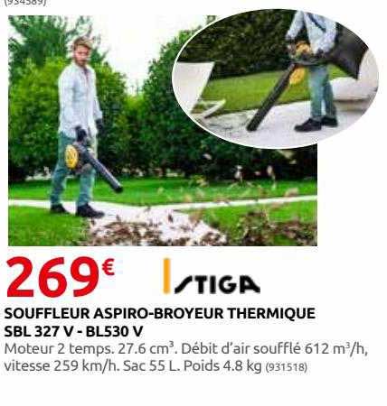 souffleur aspiro-broyeur thermique sbl 327 v-bl530 v stiga