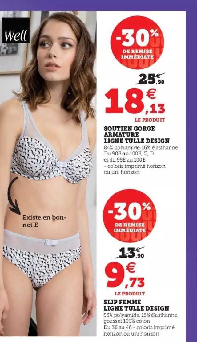 soutien gorge armature ligne tulle design, slip femme ligne tulle design