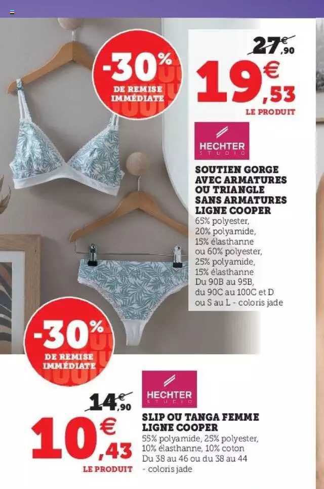 Soutien Gorge Avec Armatures Ou Triangles Sans Armatures Ligne Cooper, Slip Ou Tanga Femme Ligne Cooper Hechter
