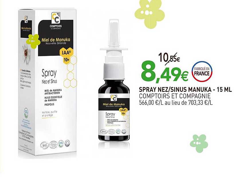 spray nez-sinus manuka comptoirs et compagnie - 15 ml