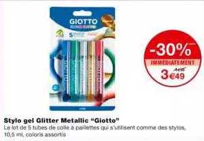 stylo gel glitter metallic "giotto"