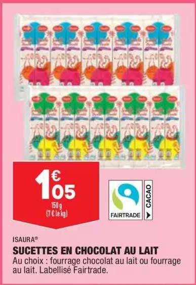 sucettes en chocolat au lait isaura