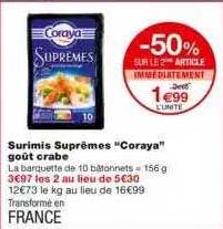surimis suprêmes "coraya" goût crabe