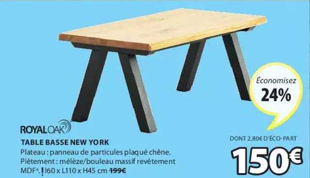 table basse new york royal oak