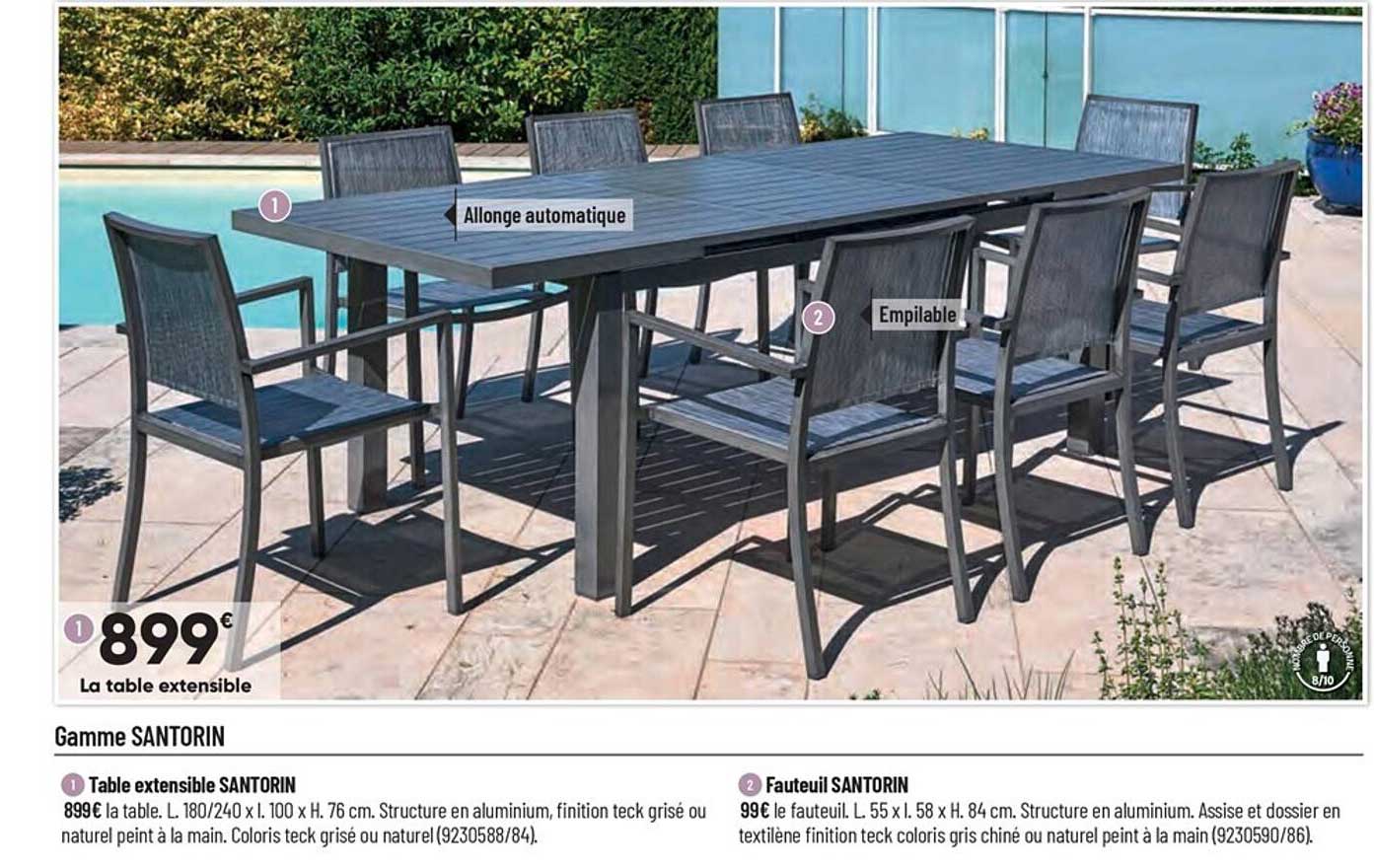 table extensible santorin, fauteuil santorin