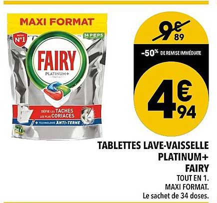 tablettes lave-vaisselle platinum+ fairy
