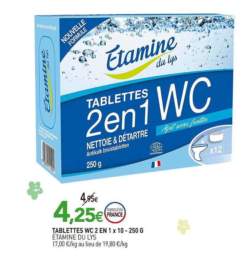 tablettes wc 2 en 1 x 10  étamine du lys - 250 g