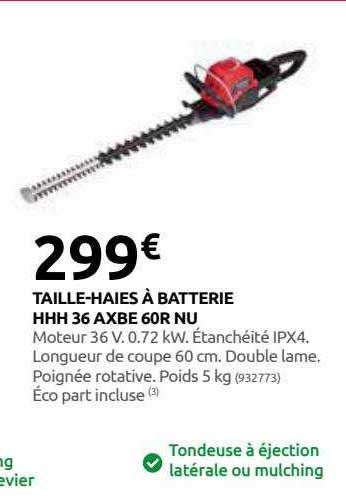 taille-haies à batterie hhh 36 axbe 60r nu