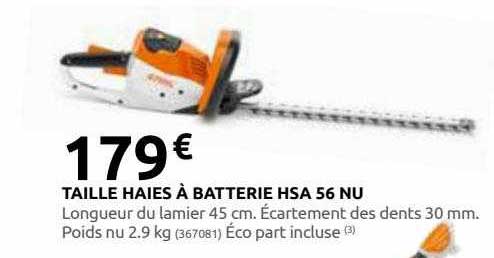 taille haies à batterie hsa 56 nu