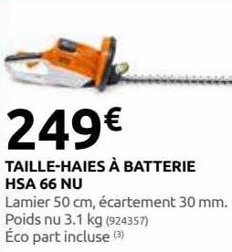 taille-haies à batterie hsa 66 nu