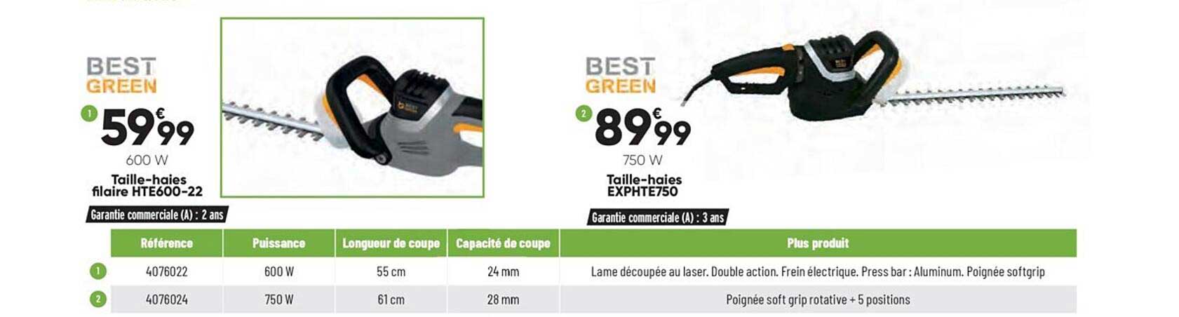 taille-haies filaire hte600-22 bestgreen, taille-haies exphte750 bestgreen