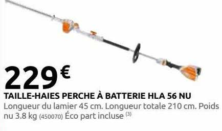 taille-haies perche à batterie hla 56 nu