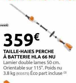 taille-haies perche à batterie hla 66 nu